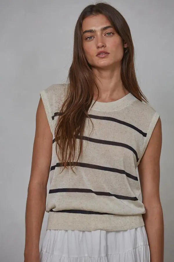 Austen Sleeveless Top: Natural by Boutique 23