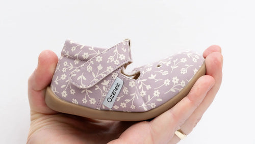 Ava Blossom Kids' Barefoot Mary Janes | Floral T-Strap Toddler Shoes by ozznekshoes