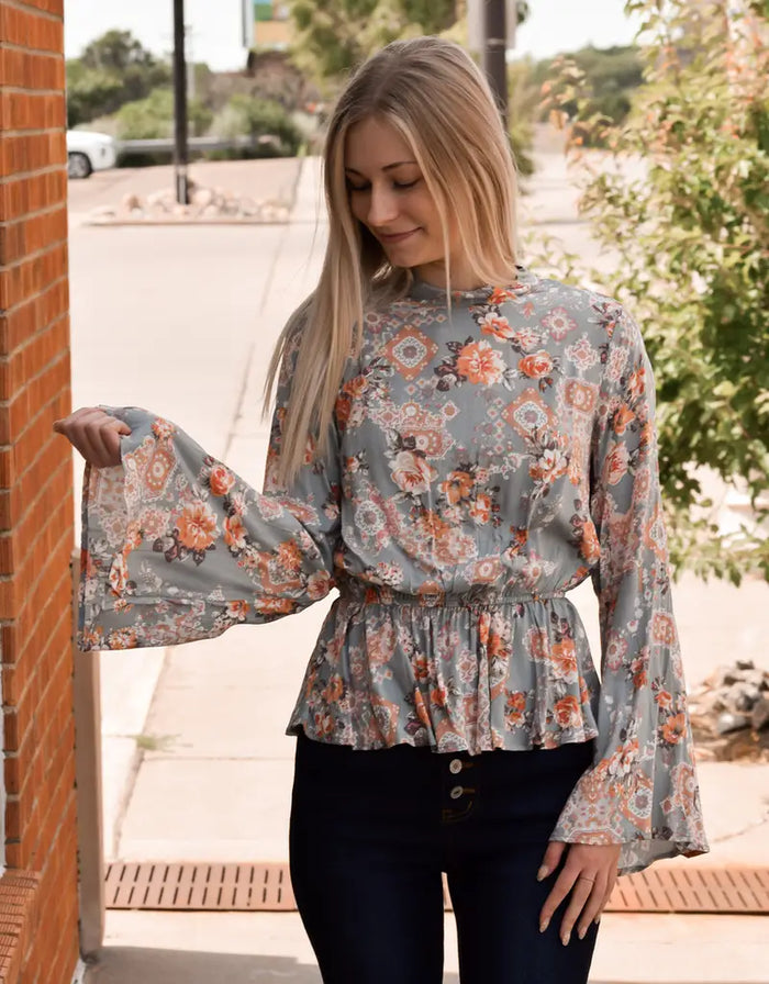Ava Vintage Blouse - Sage by Boutique 23