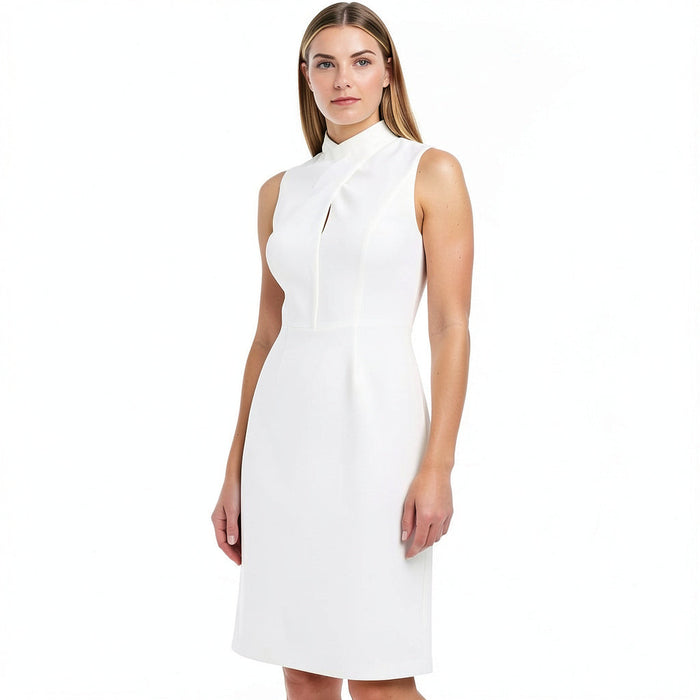 Calvin Klein Women's Sleeveless Cross Sheath with Center Front Keyhole Dress, 8 by Vanessa Jane