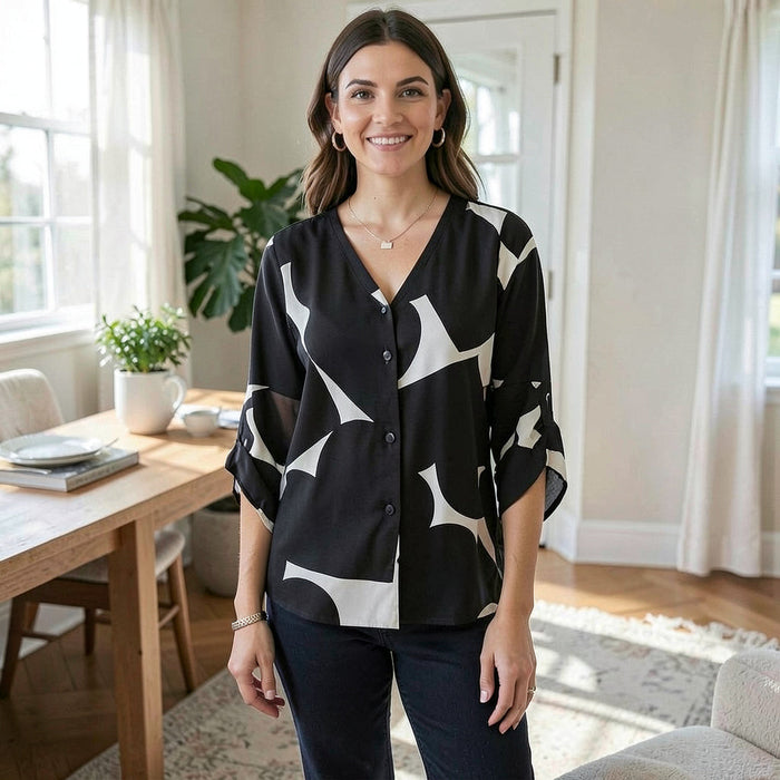 Alfani Womens Gathered Sleeve Hi-Low Blouse, Size Small by Vanessa Jane
