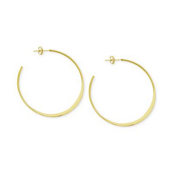 And Now This Silver Plated Flattened C-Hoop Earrings by Vanessa Jane