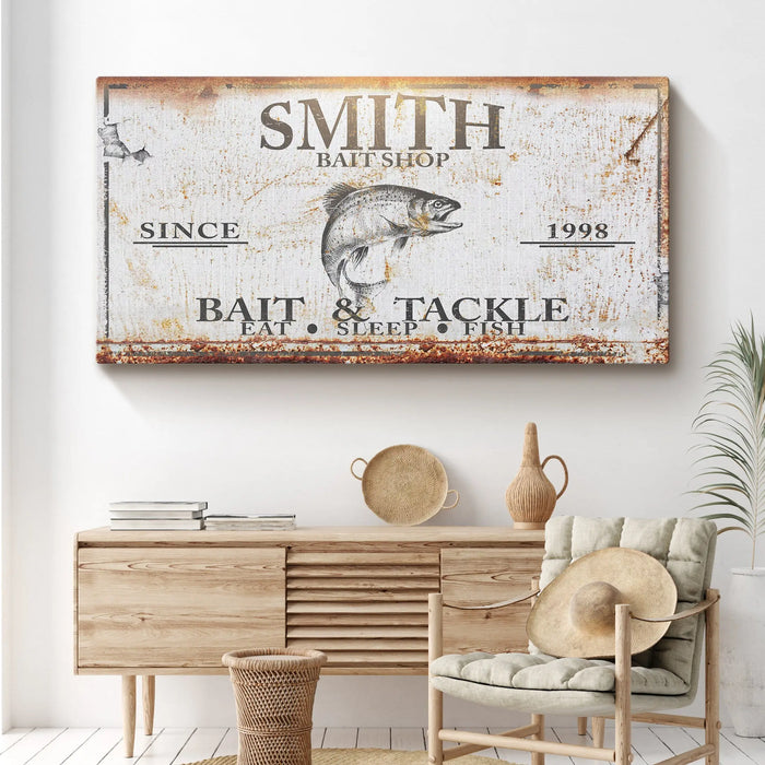 Bait and Tackle Sign by Tailored Canvases