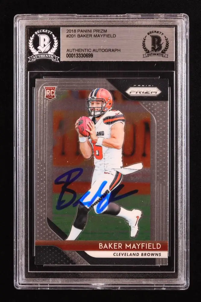 Baker Mayfield Signed 2018 Panini Prizm #201 RC (BGS) by Price Is Right Miami