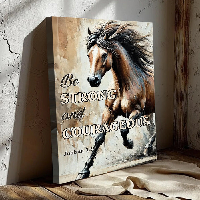 Be Strong And Courageous Faith Sign V by Tailored Canvases