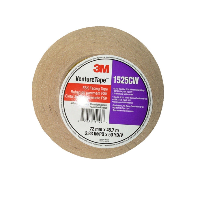 3M Venture Tape FSK Facing Tape 1525CW Silver, 72mm x 45.7M (2.83" X 50 yards) by Price Is Right Miami