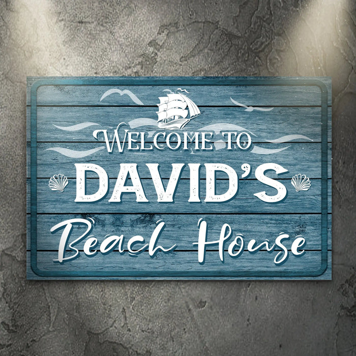 Beach House Welcome Sign by Tailored Canvases