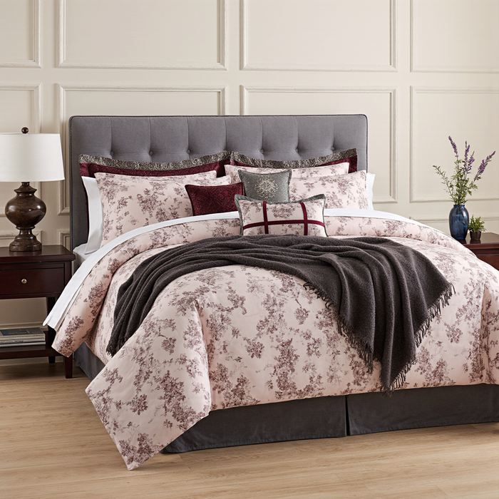 Hallmart Collectibles 14-PC. Queen Comforter Set – Wine by Vanessa Jane
