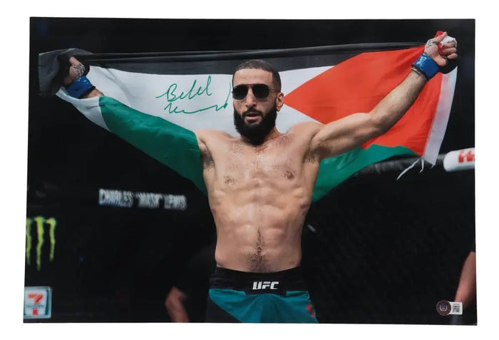 Belal Muhammad Signed 12x18 UFC Photo (Beckett) by Price Is Right Miami