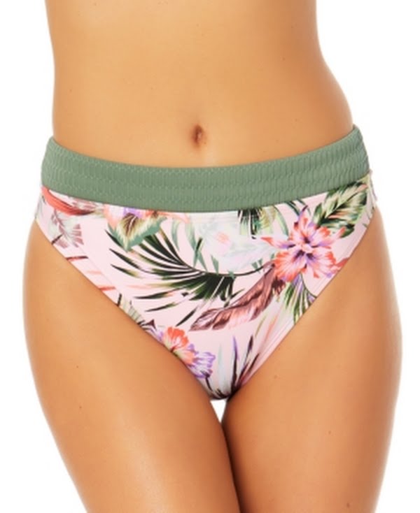 California Waves Juniors Contrast-Waistband Bikini Bottoms, Size Medium by Vanessa Jane