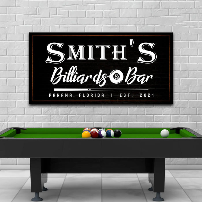 Billiards And Bar Sign II by Tailored Canvases