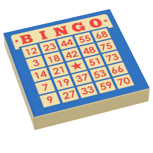Bingo Custom Printed 2x2 Tile made using LEGO part by B3 Customs