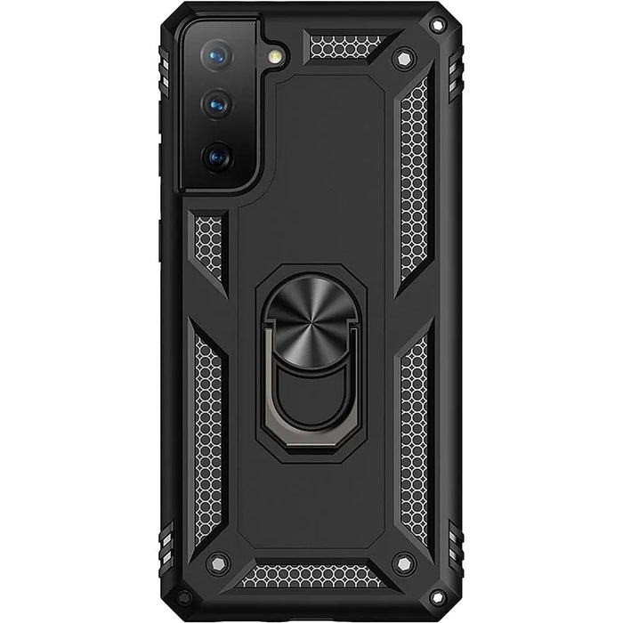 Black Military Kickstand Series Case - Samsung Galaxy S21 FE 5G by Zerodamage Sahara Case LLC