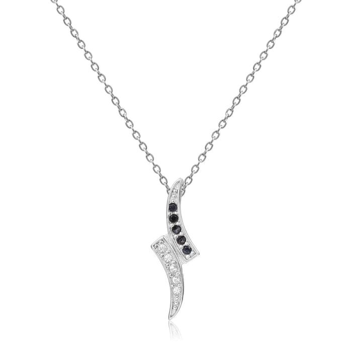 Black Sapphire Dainty Pendant Necklace by Fine Color Jewels