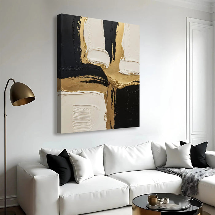 Black White and Gold Wall Art by Tailored Canvases