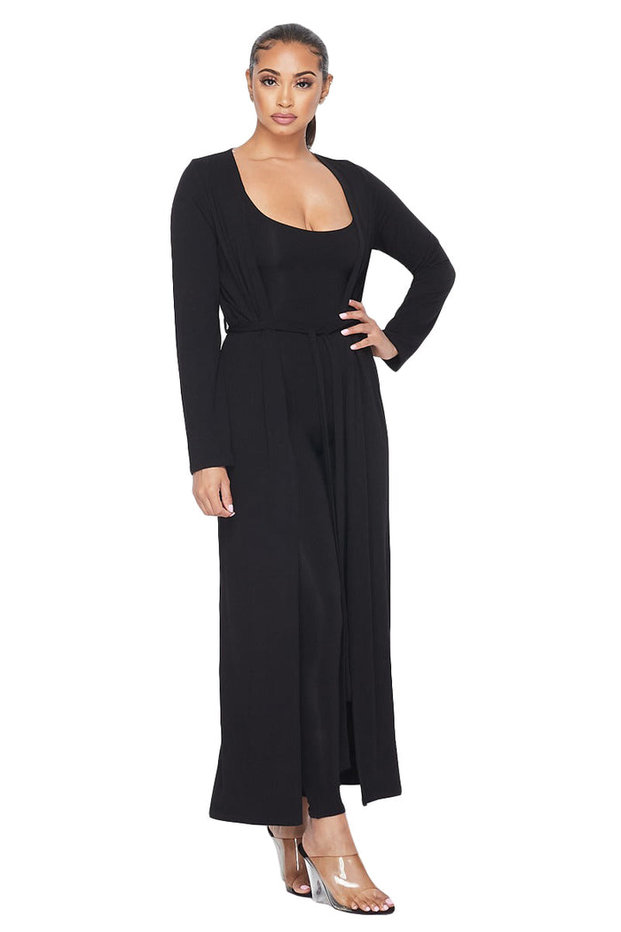 Black Duster w/ Belt by The House of Stylez