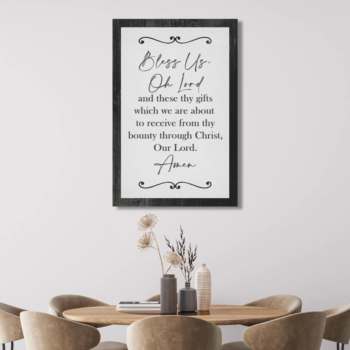 Bless Us Oh Lord And These Thy Gifts Sign VI by Tailored Canvases