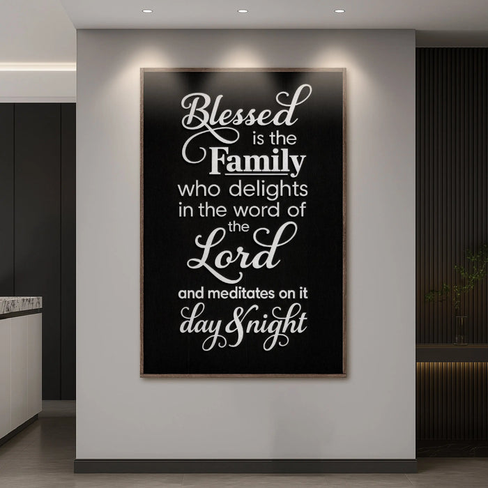 Blessed Is The Family Faith Sign II by Tailored Canvases