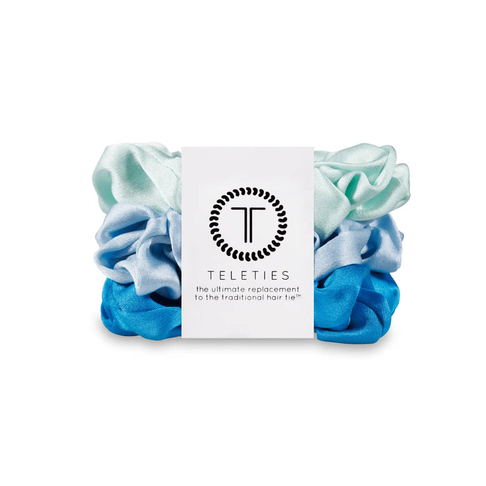 Blue My Mind Large Silk Scrunchies by TELETIES