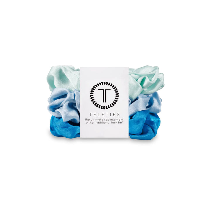 Blue My Mind Small Silk Scrunchies by TELETIES
