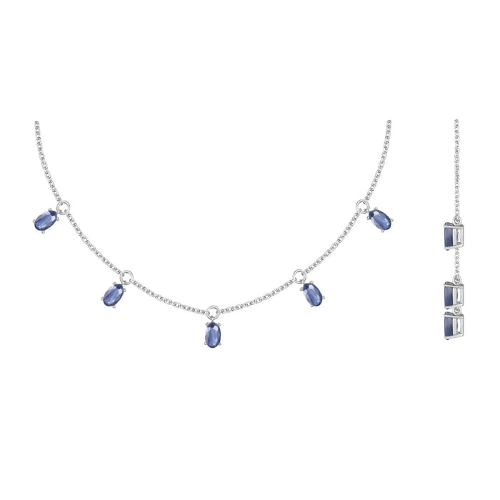 Blue Sapphire Layering Necklace by Fine Color Jewels