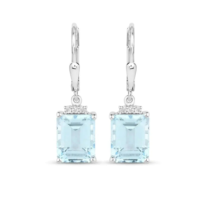 Blue Topaz Dangle Earrings by Fine Color Jewels