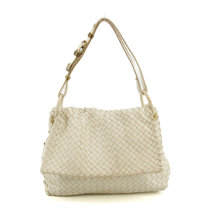 Bottega Veneta Intrecciato Quilted Nappa Flap Shoulder Bag White #3649 by Bolt Boutique