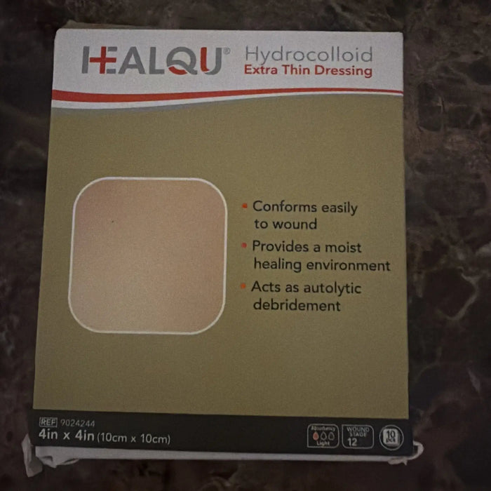 Box Of 10 Healqu Hydrocolloid Wound Dressing - 4x4" Extra Thin by Price Is Right Miami