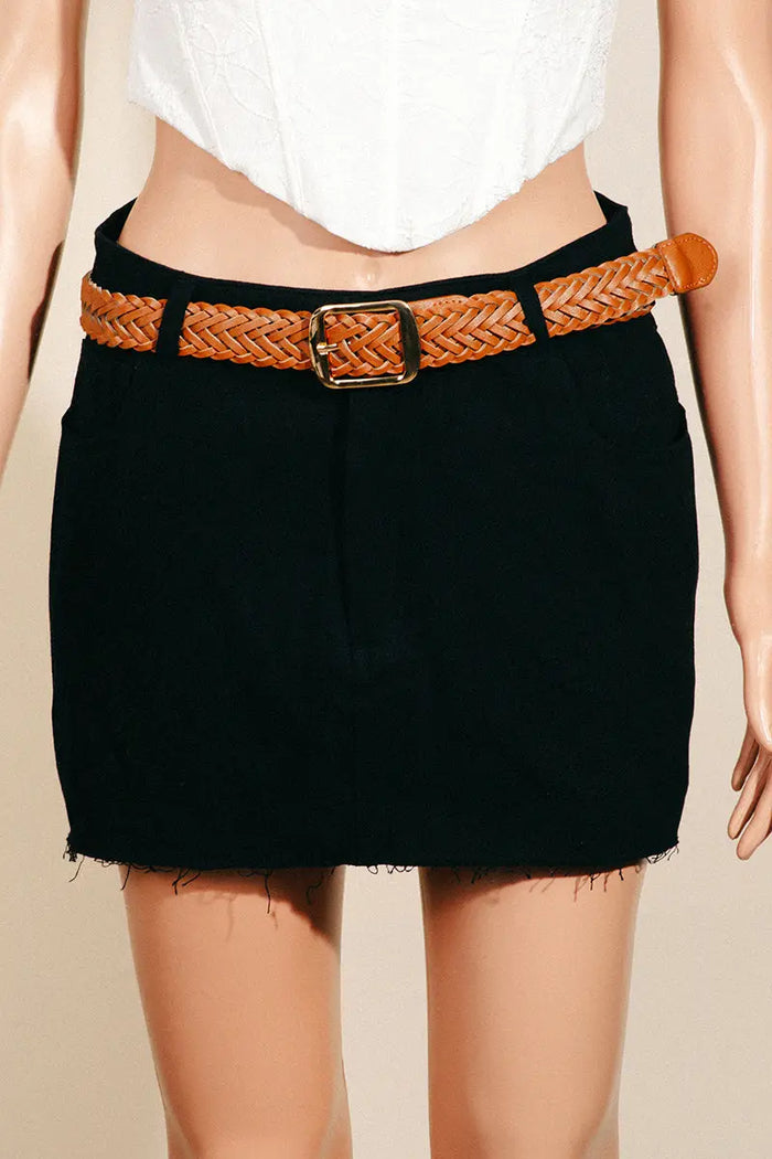 Braided Vegan Leather Belt by Boutique 23