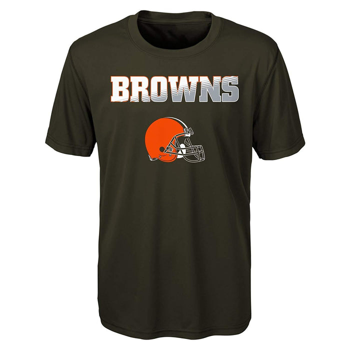NFL Cleveland Browns Performance Short Sleeve Tee -Brown Suede-L(14-16) by Vanessa Jane