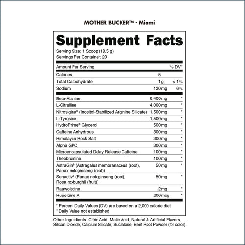 Bucked Up Mother Bucker, 20 Servings by PoorBoySupplements.com