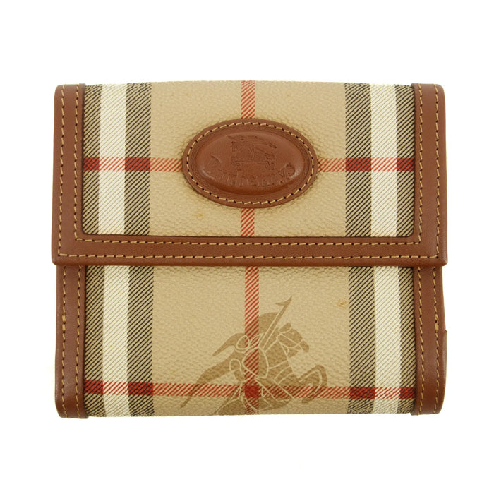 Burberry Brown Check Leather Compact Wallet #3811 by Bolt Boutique