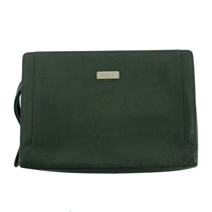 Burberry Green Leather Vintage Clutch Bag #3165 by Bolt Boutique