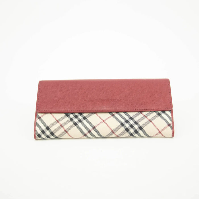 Burberry Tartan Check Red Leather Long Wallet #3724 by Bolt Boutique