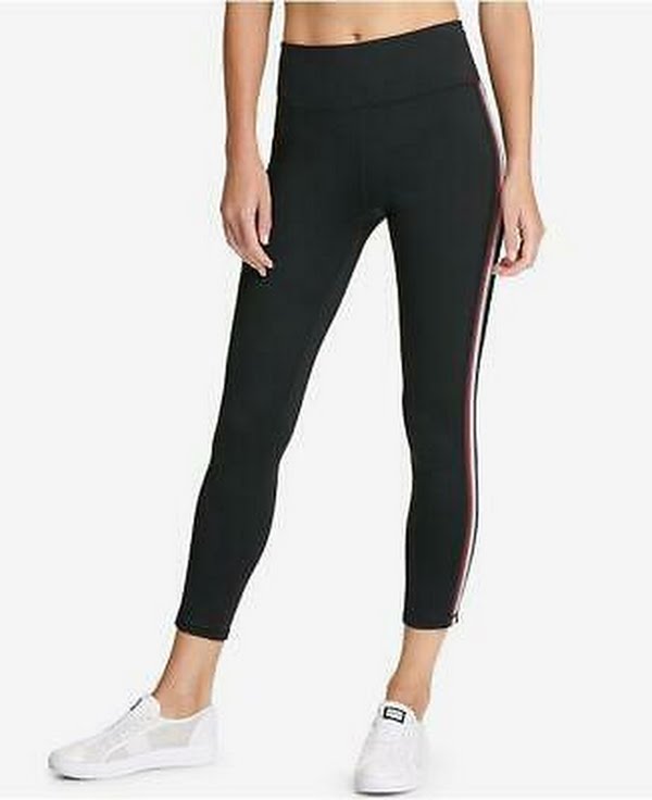 Dkny Sport Track-Stripe Yoga Leggings, Size Small by Vanessa Jane