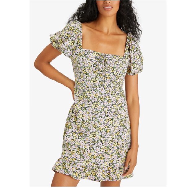 Sanctuary Women S Fresh Breeze Ditsy-Print Ruffled-Hem Dress Purple, Size 2 by Vanessa Jane