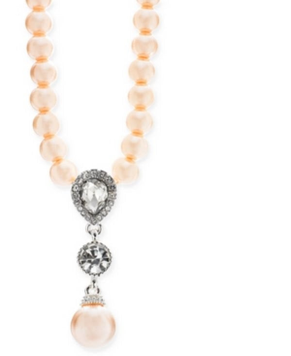 Charter Club Cubic Zirconia and Imitation Pearl Lariat Necklace by Vanessa Jane