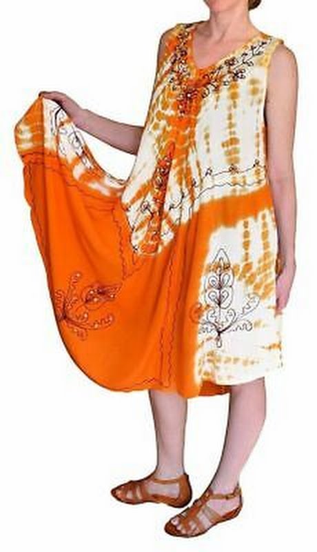 Peach Couture Embroidered Umbrella Sun Dress Sundresses Caftan, One Size by Vanessa Jane