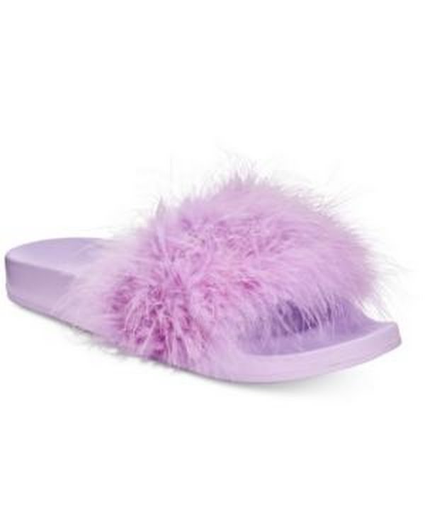 INC International Concepts Women?s Faux-Marabou Slide Slippers, XL by Vanessa Jane