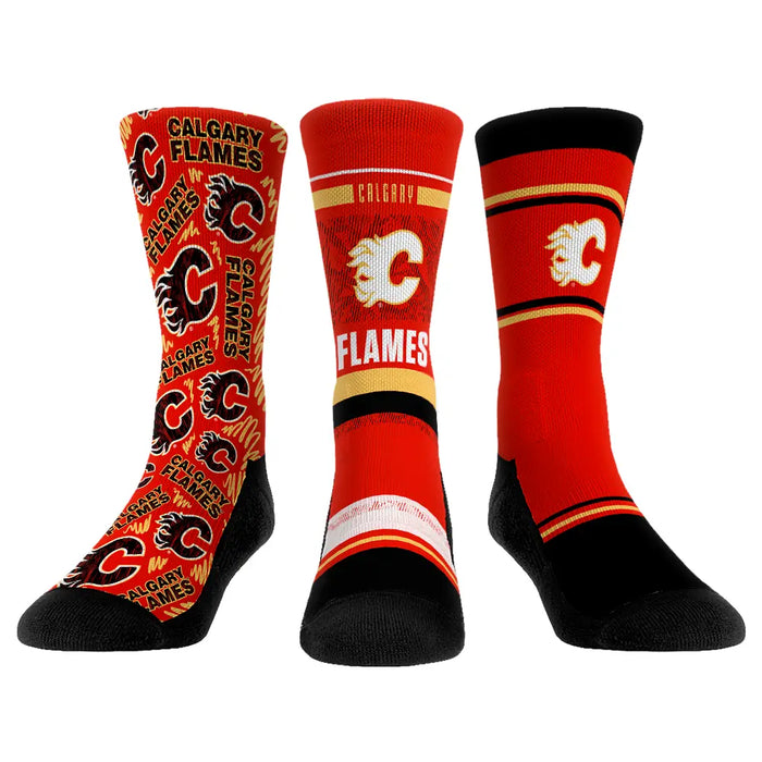 Calgary Flames - 3-Pack by Rock 'Em Socks