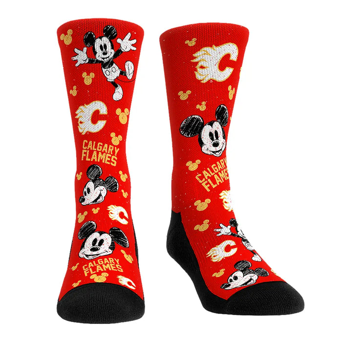 Calgary Flames - Disney - Mickey Sketch by Rock 'Em Socks