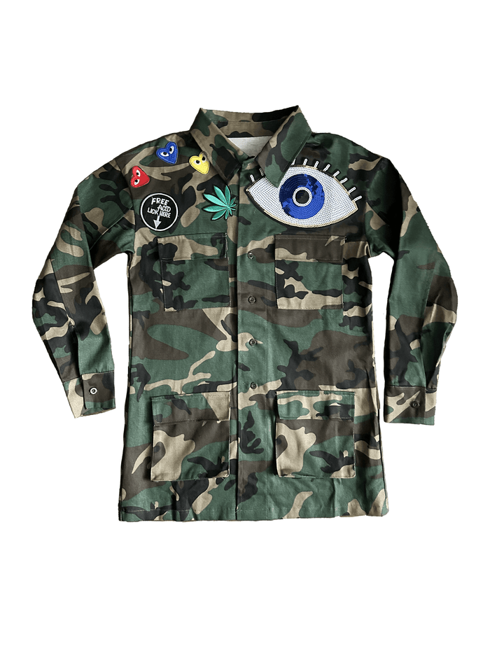 Camouflage Jacket with Patches by The House of Stylez