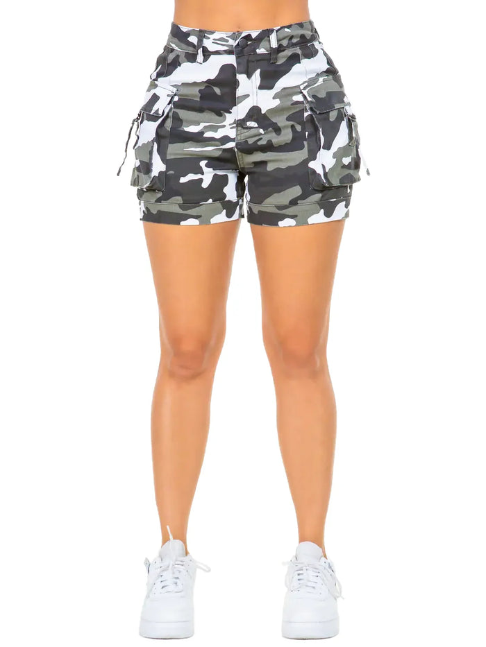 Camouflage Utility Cargo Shorts by The House of Stylez