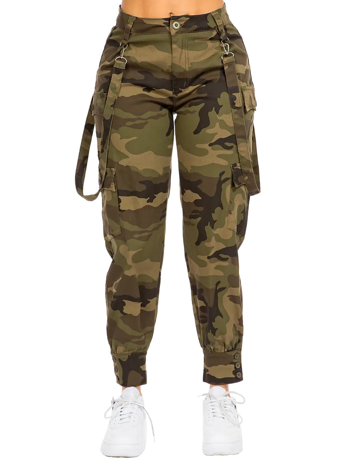 High Waist Cargo Pants w Suspenders by The House of Stylez