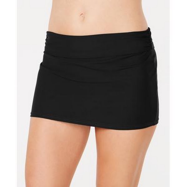 DKNY BLACK Solid Swim Skirt, US 2X-Large by Vanessa Jane