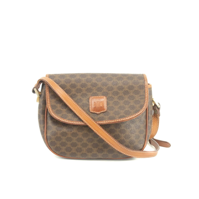 Celine Macadam Brown PVC x Leather Shoulder Bag #3593 by Bolt Boutique