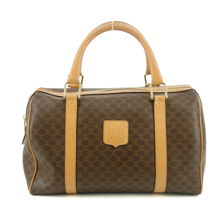 Celine Macadam Triomphe Brown Leather Boston Bag #5382 by Bolt Boutique