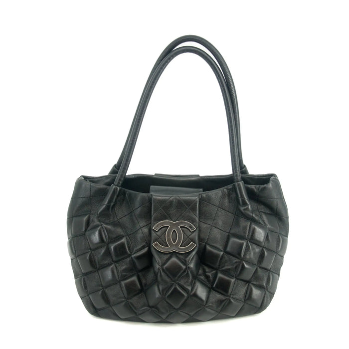 Chanel Black Calfskin Sloane Square Tote 3D Quilted Tote Bag #2707 by Bolt Boutique