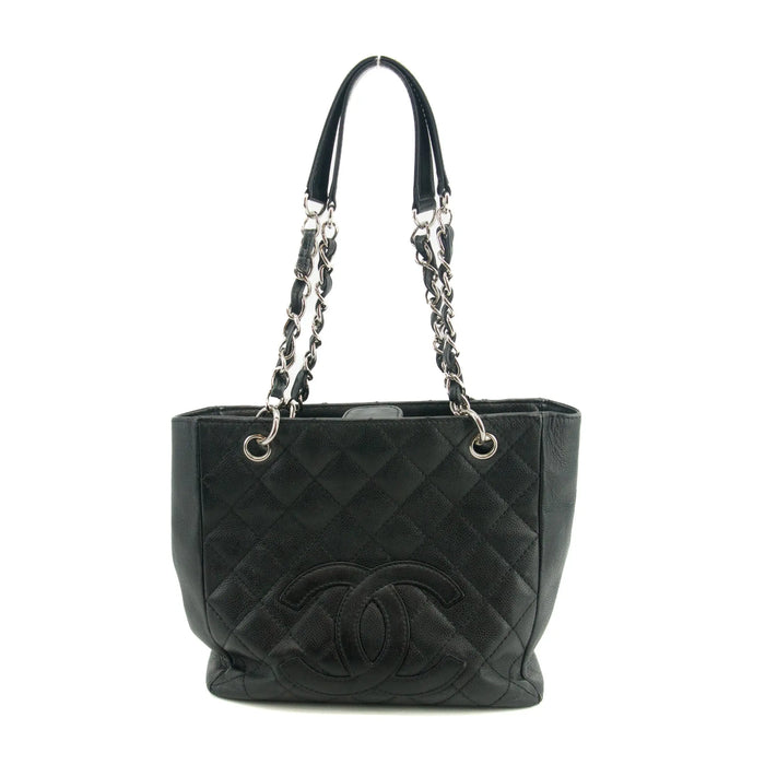 Chanel Black Caviar Skin Quilted Coco Mark PST Shoulder Bag #3628 by Bolt Boutique