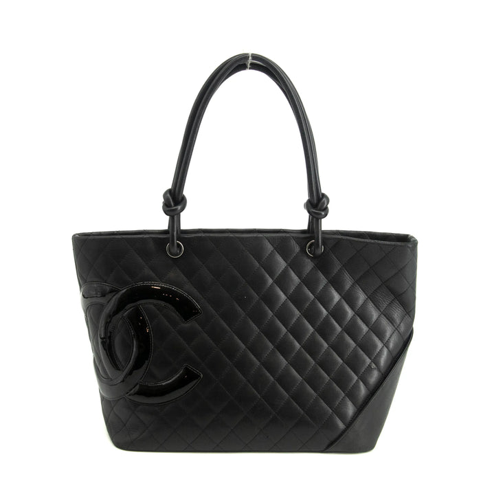 Chanel Black Lambskin Quilted Cambon Ligne Shoulder Bag 13 Series #3973 by Bolt Boutique
